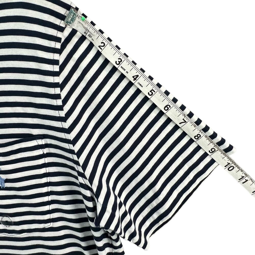 Polo Ralph Lauren Shirt Men M Blue Stripe Polo‎ Logo Classic Fit Nautical Preppy - Picture 9 of 12